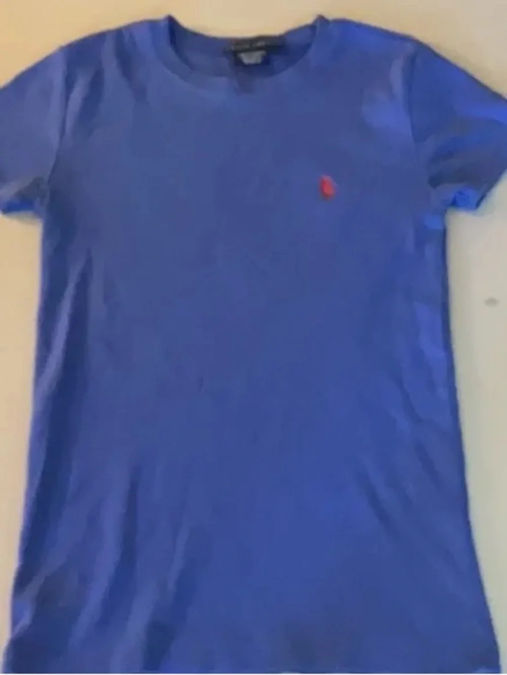 Ralph Lauren Blue Short Sleeve Crew Tee with Red Pony